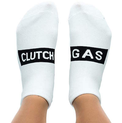 socks for clutch and gas feet fathers day gag gift for car enthusiast
