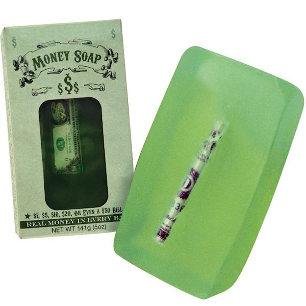 money inside soap gift idea